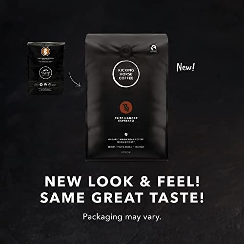 Kicking Horse Coffee Kicking Horse Coffee Cliff Hanger Espresso, Medium Roast, Whole Bean, 1 Kg (Pack of 6) - Certified Organic, Fairtrade, Kosher