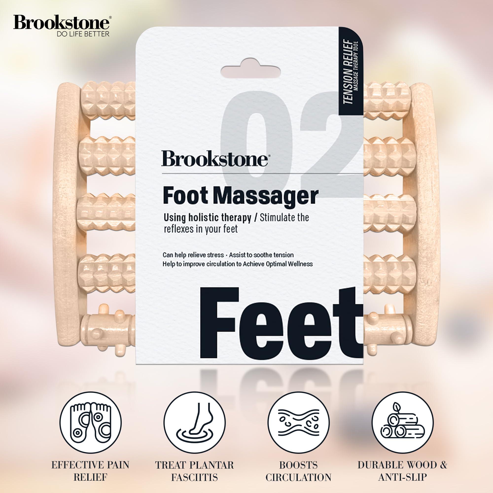 Brookstone Brookstone Foot Roller Massager for Plantar Fasciitis Relief - Wooden Foot Massage Roller for Feet - Stimulate Reflexes & Relieve Stress - Wide Feet Massager Useful Gift for Elderly, Mom Dad (Oak)