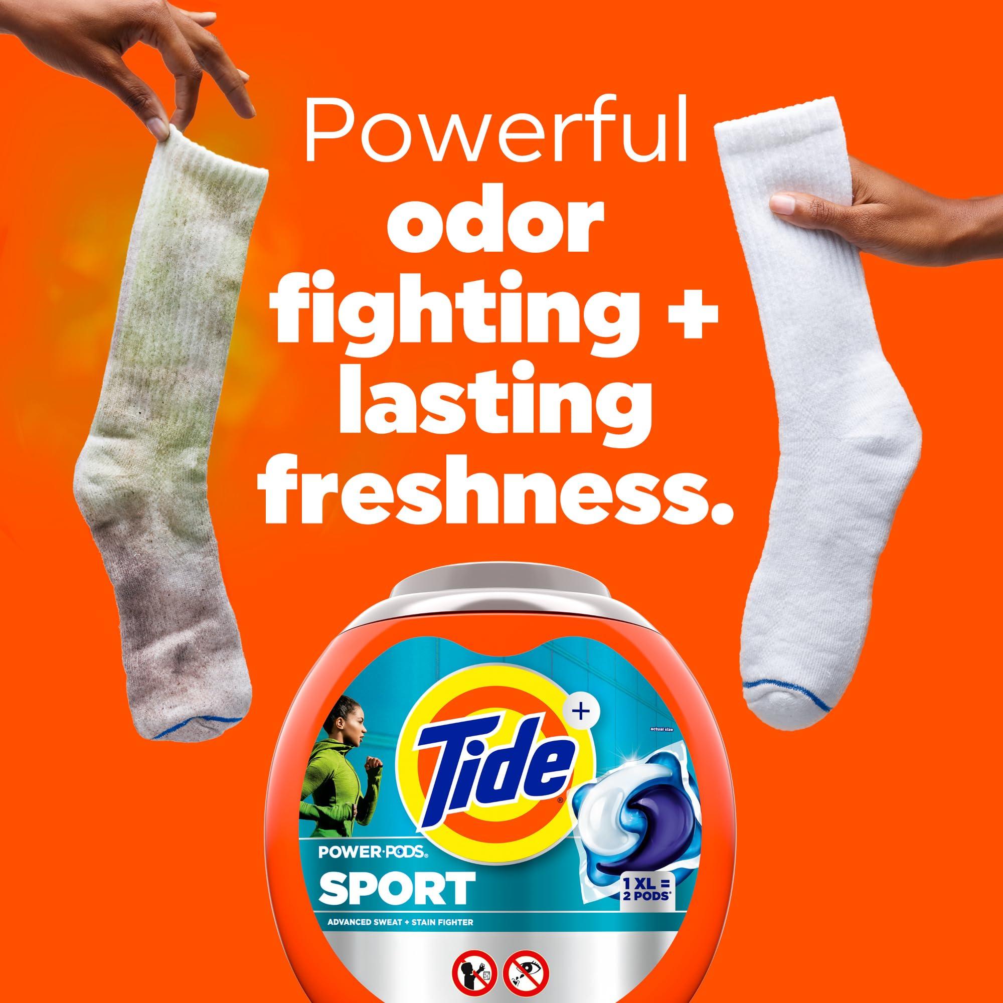 Tide Tide Power PODS Laundry Detergent Soap Pacs with Febreze Sport, 63 Count, Laundry Pods with Febreze Freshness and Sport Odor Defense