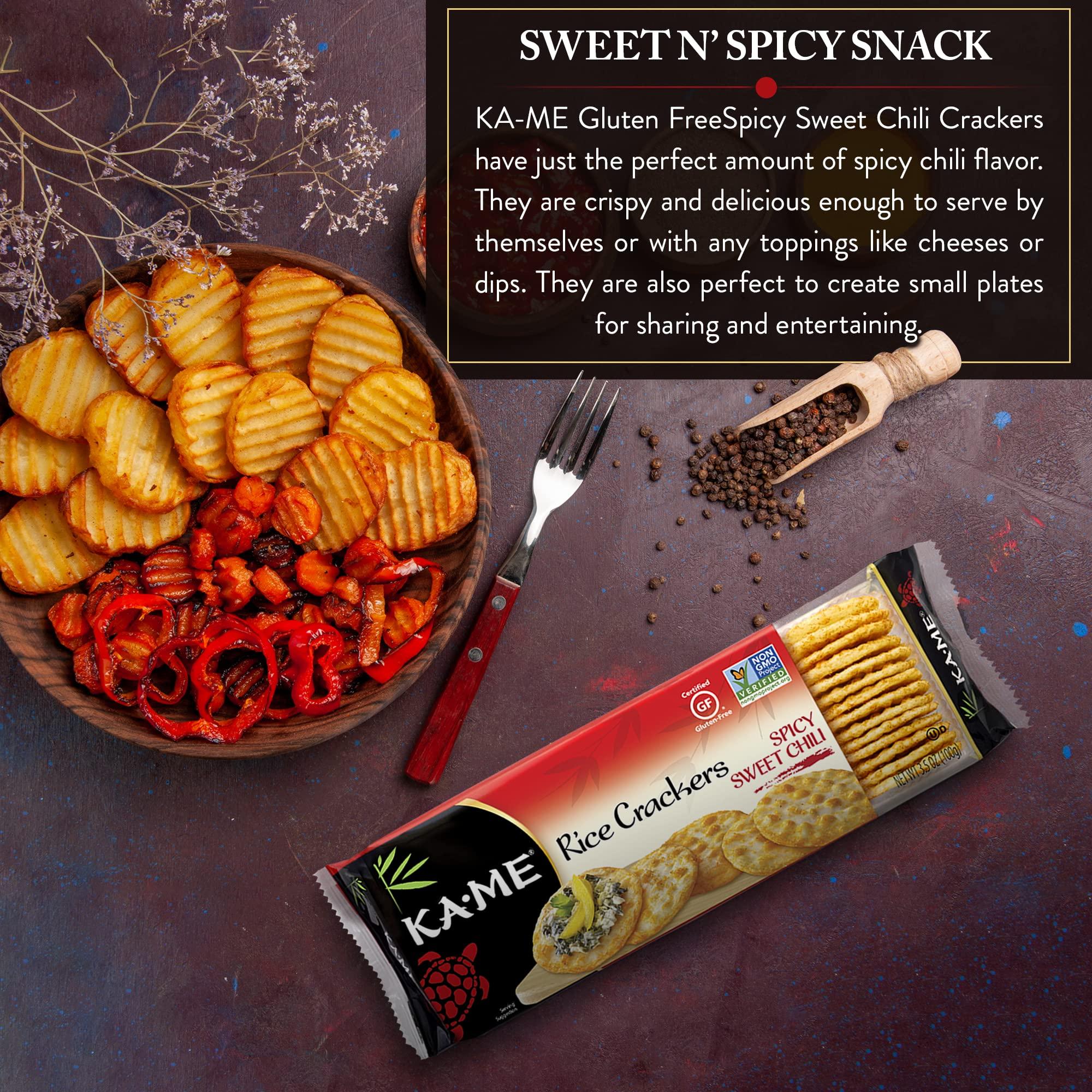 KA-ME Ka-Me Rice Crackers Gluten Free And Non GMO Verified - Spicy Sweet Chili (Pack of 12)