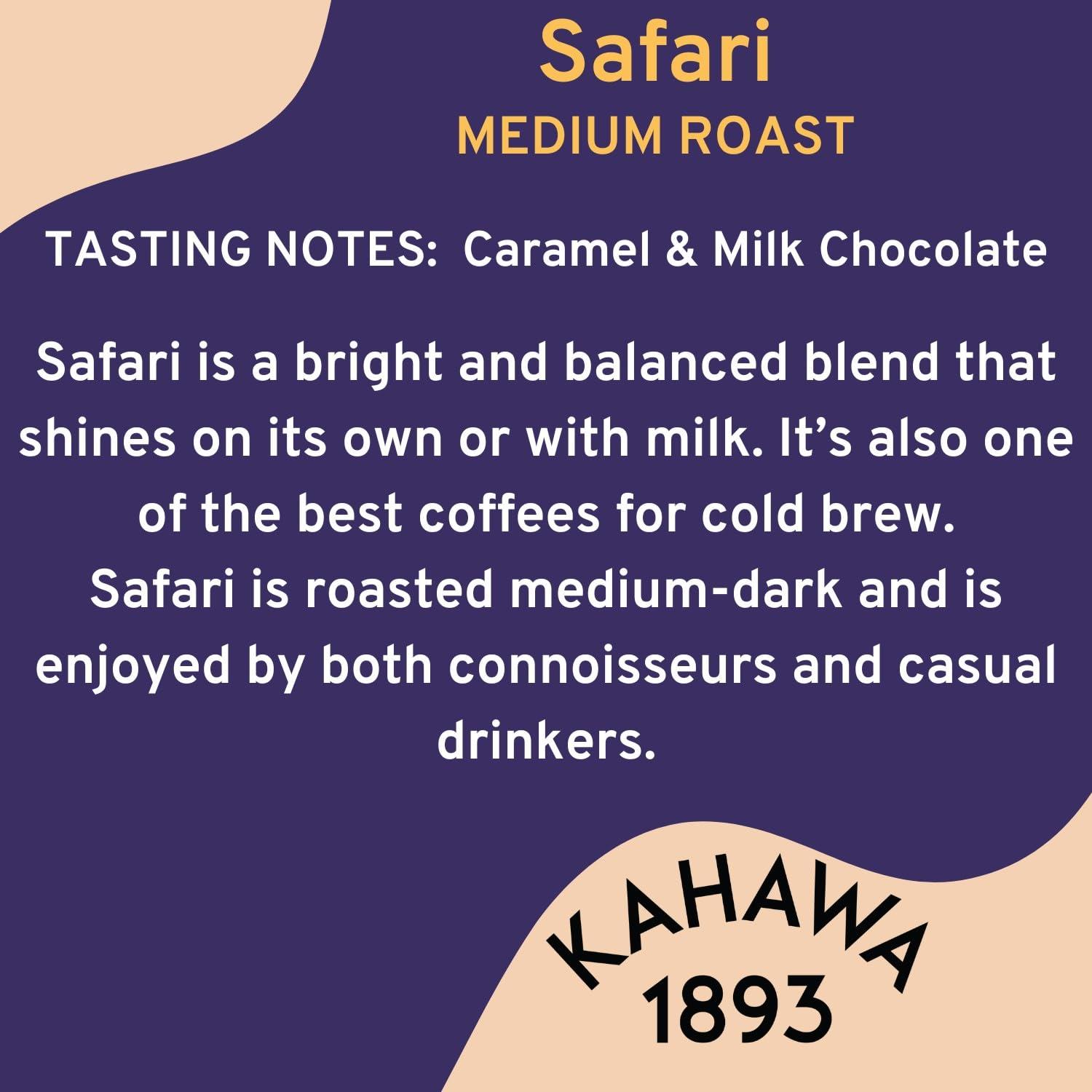 KAHAWA 1893 KAHAWA 1893 - Whole Coffee Beans - Combo Pack - Safari and Serengeti - Perfect Freshly Brewed - As Seen on Shark Tank - 2 ct