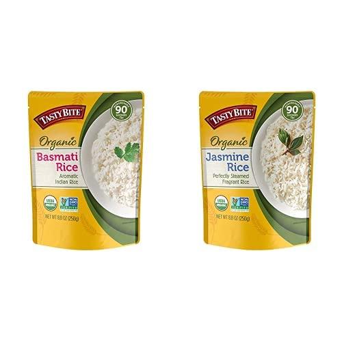 TASTY BITE Tasty Bite Organic Basmati Rice (8.8oz, 12 PACK) + Jasmine Rice (8.8oz, 12 PACK) | Microwavable, Ready to Eat, Rice Variety for Meals