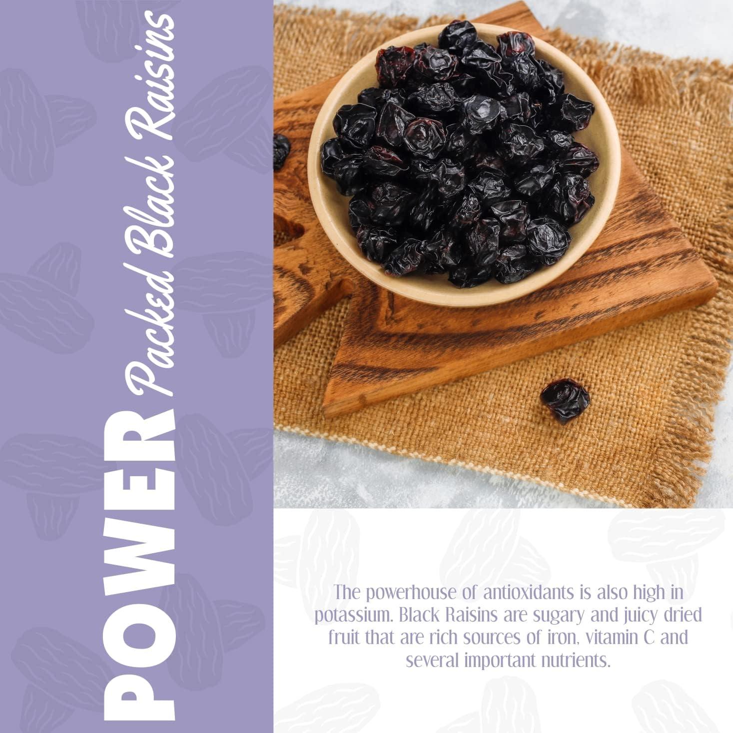 Generic Afghani Black Raisins with seed | Kali Kishmish | Kala Munakka Dry Fruit | Kali Draksh | High in Anti-oxidants | Healthy & Delicious | 250g