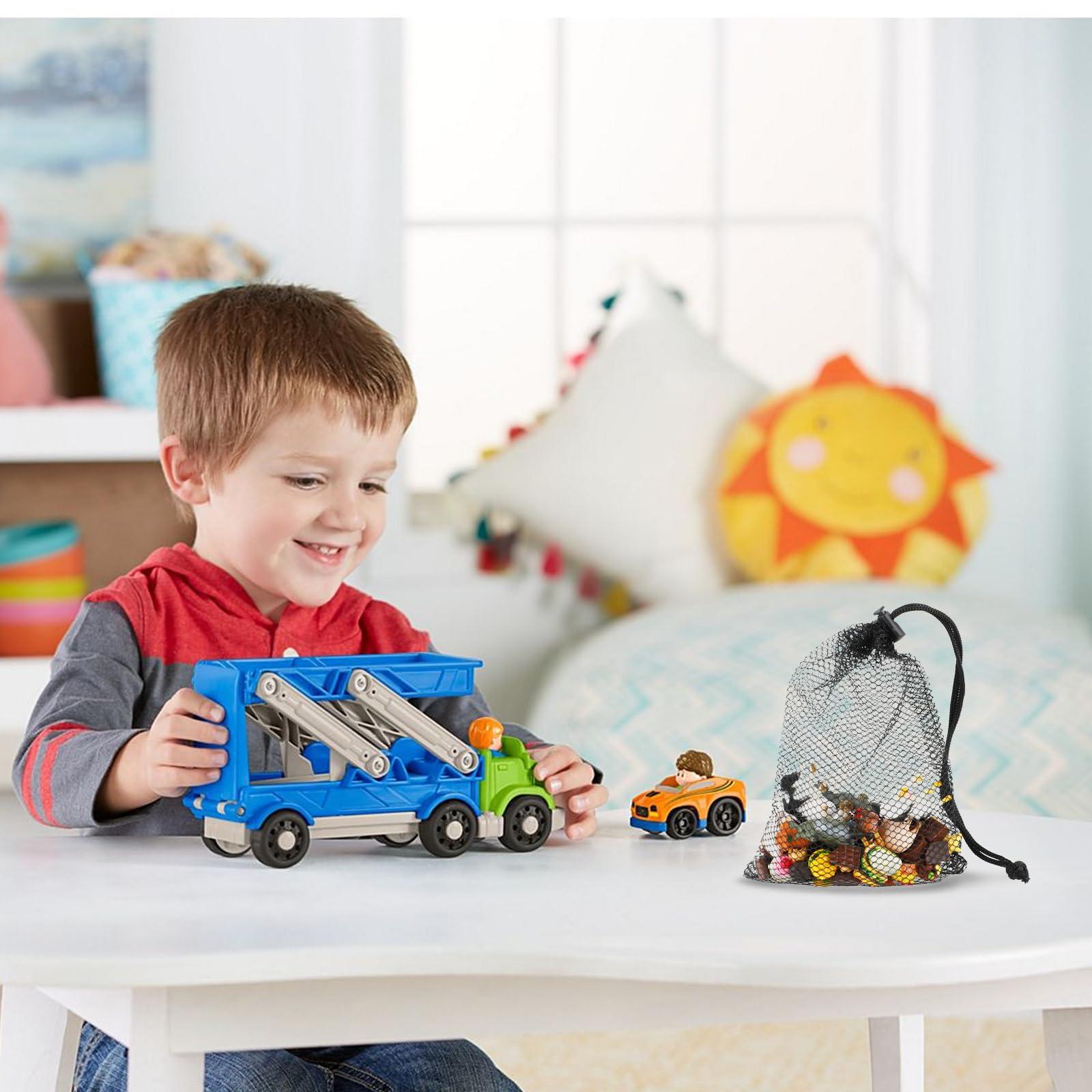 Teaaha 5 Pcs Small Mesh Bags, Small Mesh Drawstring Bag Storage Bag Laundry Mesh Bags for Gifts Scallop Bags Mesh with Cord Lock Closure for Kitchen Jewelry Toys Gifts Wedding (Black,5.9 X 7.8 Inch) (5)