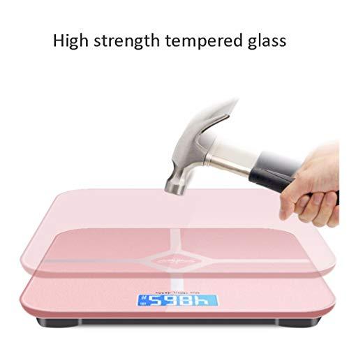 FKJLUN Bathroom Weight Scales Digital Body Weight Scale USB Charging Electronic Weighing Scale Bathroom Scale with Step-on Technology Highly Accurate Fat Scale (Color : Blue, Size : 28cm)