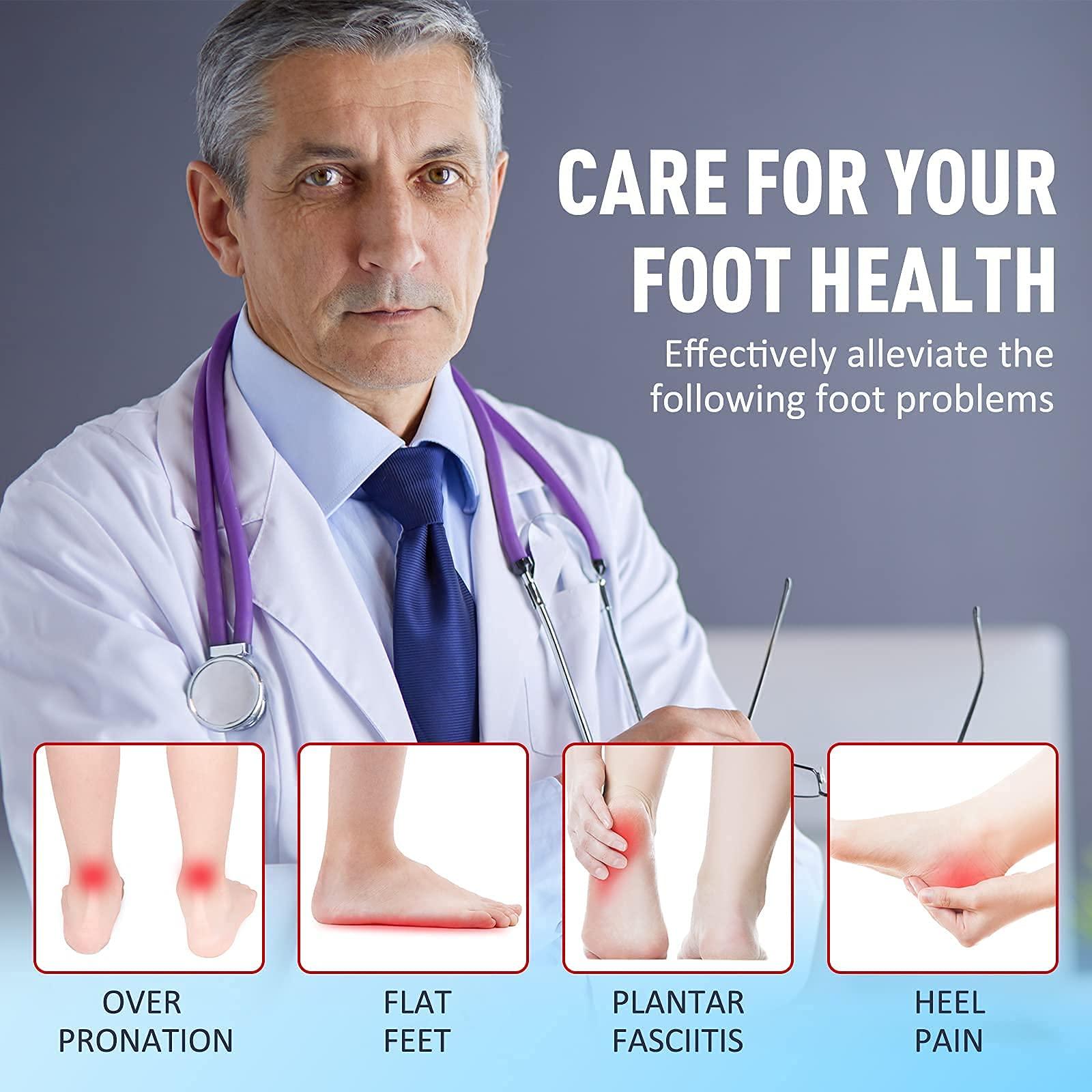 Popzoom Popzoom Arch Support Flat Feet Insoles - Orthotic Shoe Inserts, 3cm, Red, Unisex