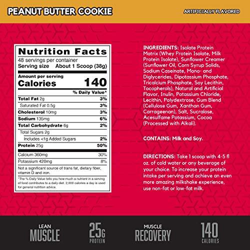 BSN BSN SYNTHA-6 Isolate Protein Powder, Peanut Butter Protein Powder with Whey Protein Isolate, Milk Protein Isolate, Flavor: Peanut Butter Cookie, 48 Servings