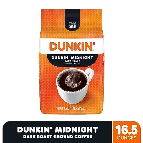 Dunkin\' Dunkin Midnight Dark Roast Ground Coffee, 16.5 Ounce