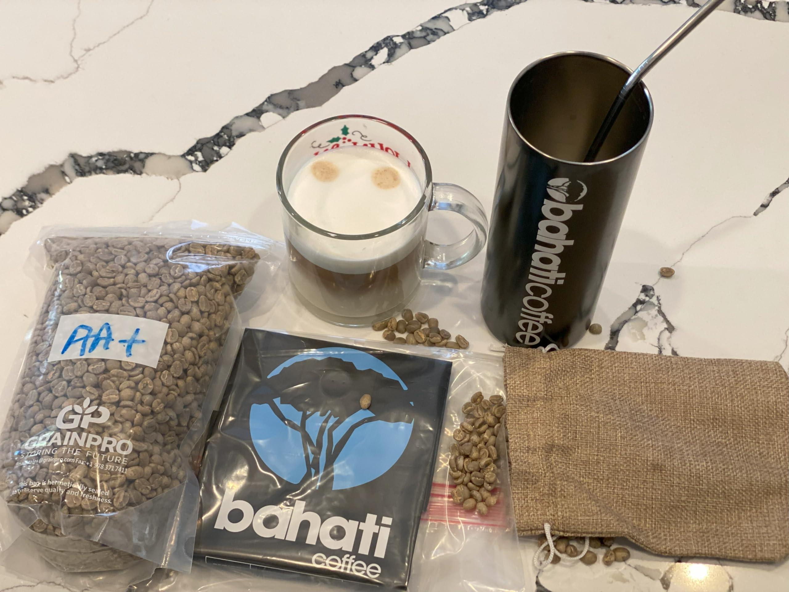 Bahati Coffee Kenya AB Grade Unroasted Green Arabica Coffee Beans from Great Rift Valley - 100% Pure Arabica Coffee Beans With Optimal Flavor Freshness - Handpicked, Washed & Sun Dried - 3 LB