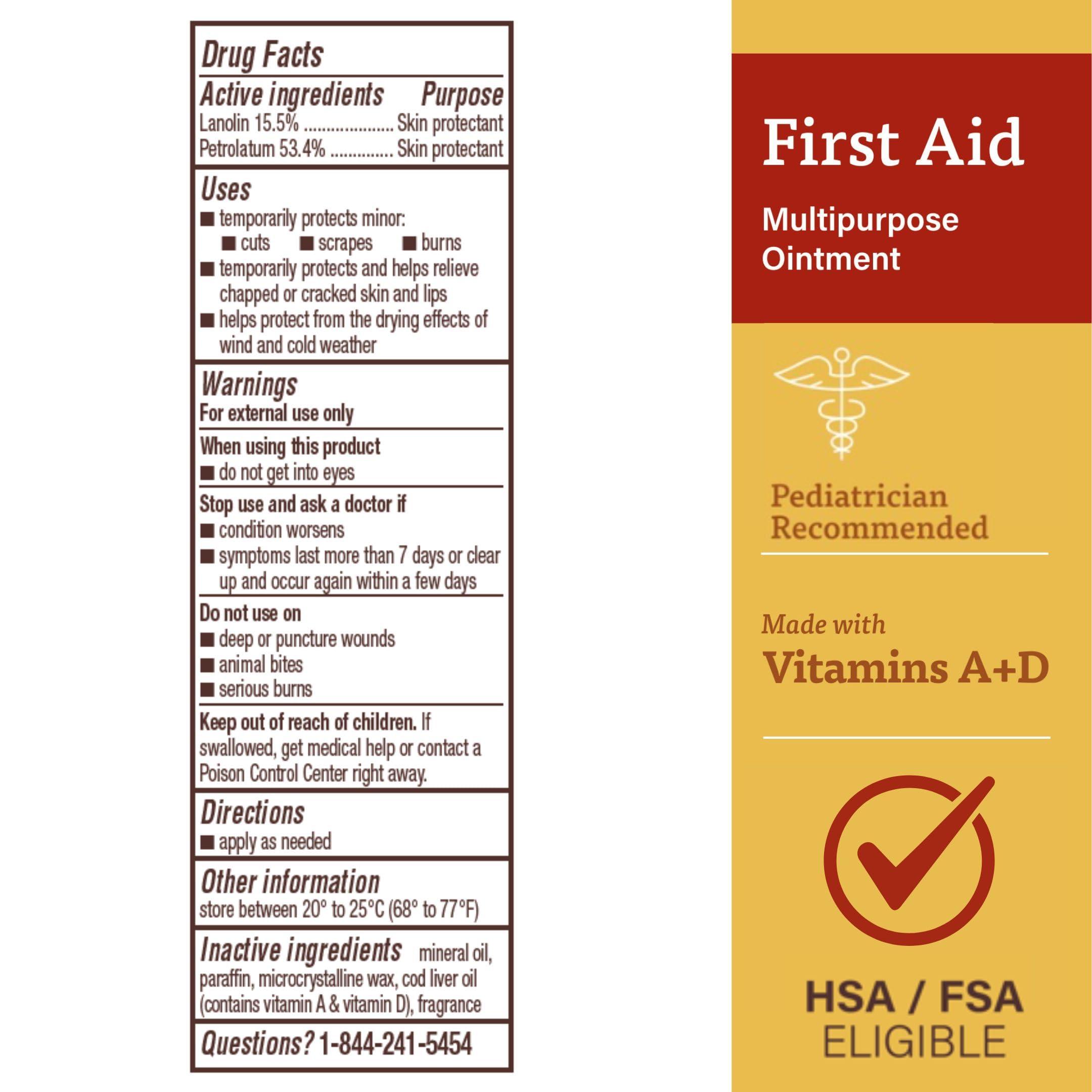 A+D A+D First Aid Ointment, Multipurpose Dry Skin Moisturizer and Skin Protectant, 1.5 Oz (Pack of 3)