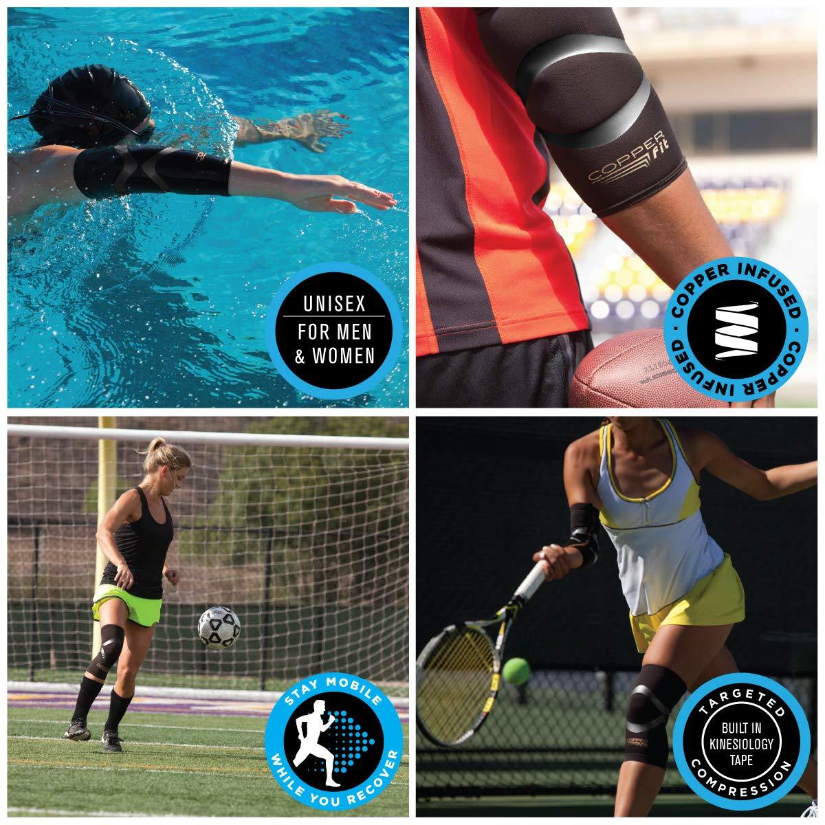 Copper Fit Copper Fit Pro Series Compression Knee Sleeve, Black with Copper Trim, X-Large,Packaging may Vary