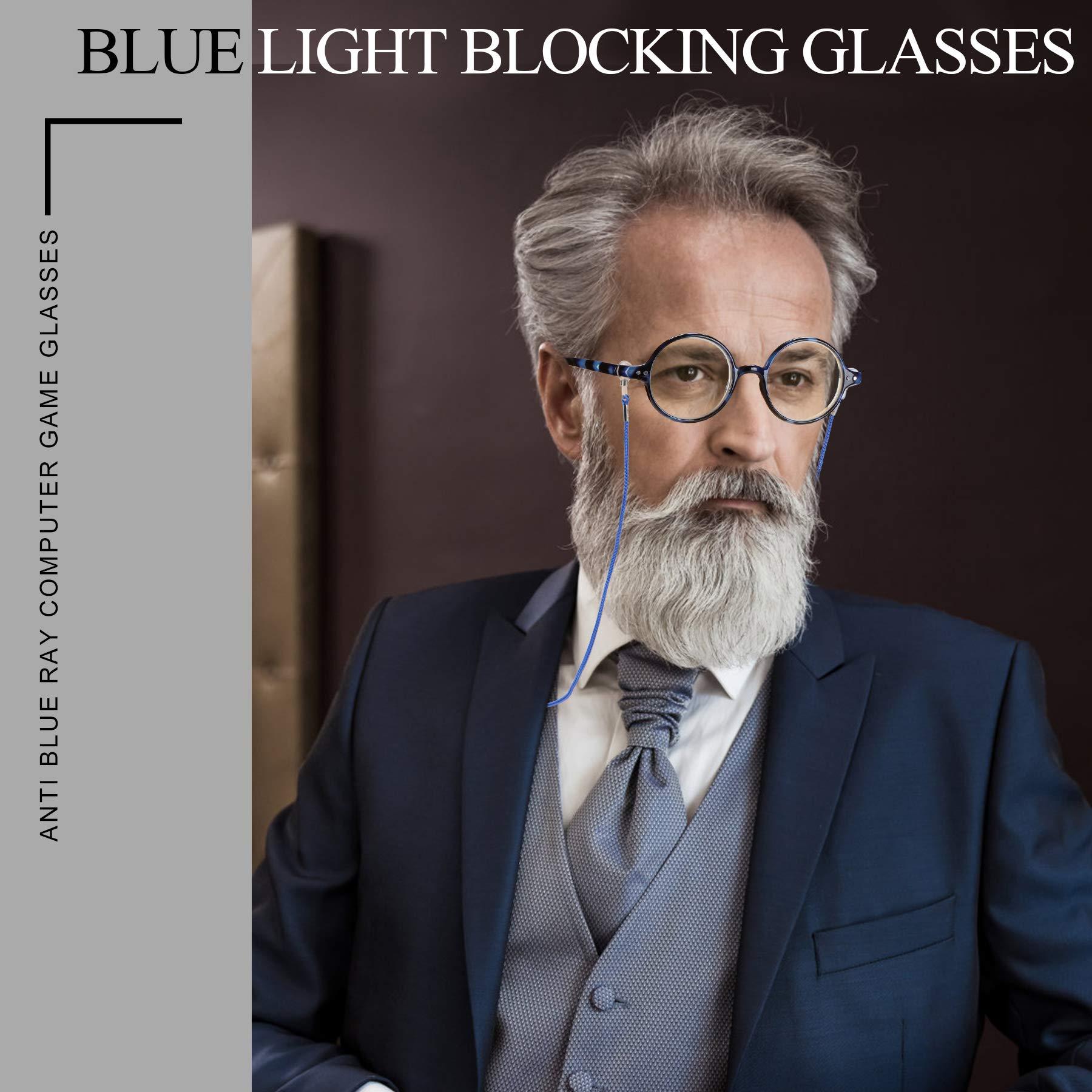 TISHUI TISHUI Readers for Women Men +4.00 Blue Light Blocking Reading Glasses Unisex Round Cheaters Circular Lightweight Blue Ray Glasses