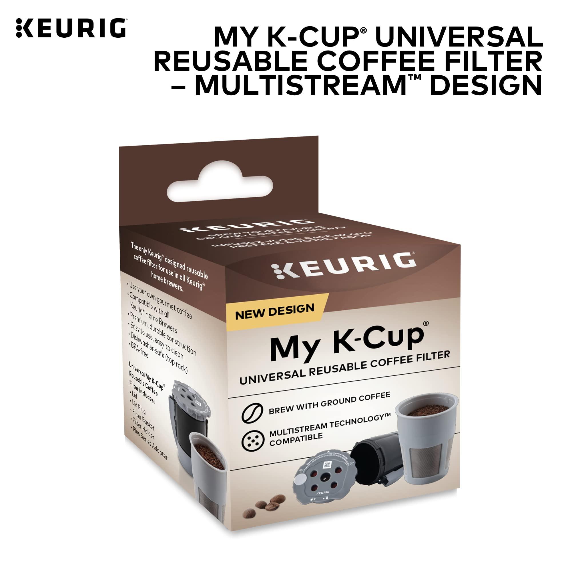 Keurig Keurig K-Cafe SMART Single Serve K-Cup Pod Coffee & My K-Cup Universal Reusable Filter & 3-Month Brewer Maintenance Kit Includes Descaling Solution