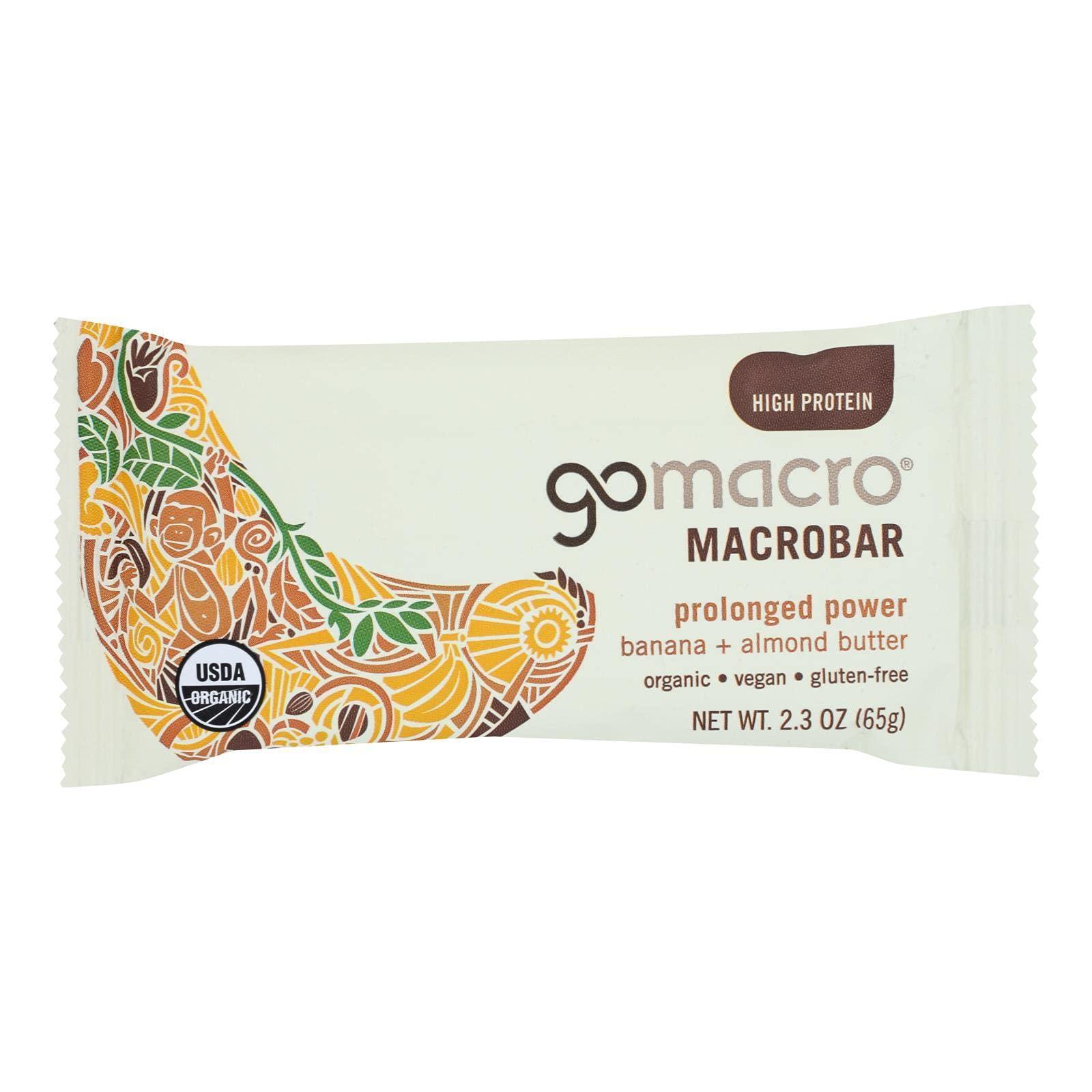 GoMacro Gomacro Organic Macrobar - Banana And Almond Butter - 2.3 Oz Bars - Case Of 12