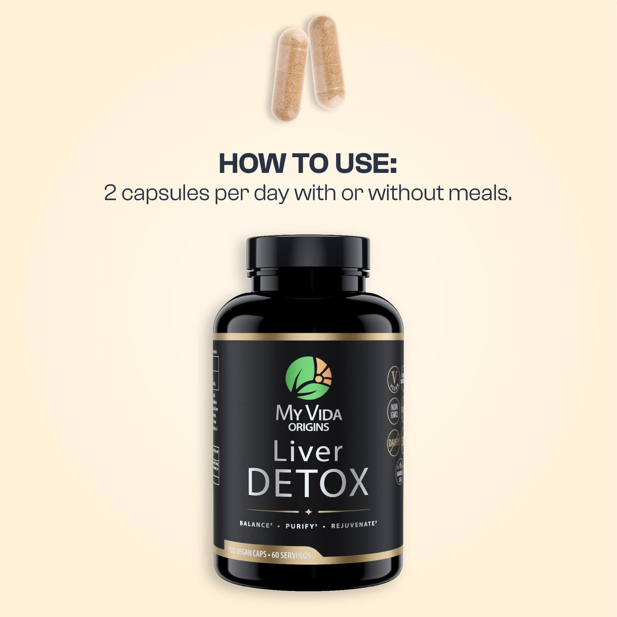 My Vida Origins My Vida Origins Liver Detox with Organic Milk Thistle Organic Dandelion Extract and Choline with NAC Liver Detox 120 Capsules