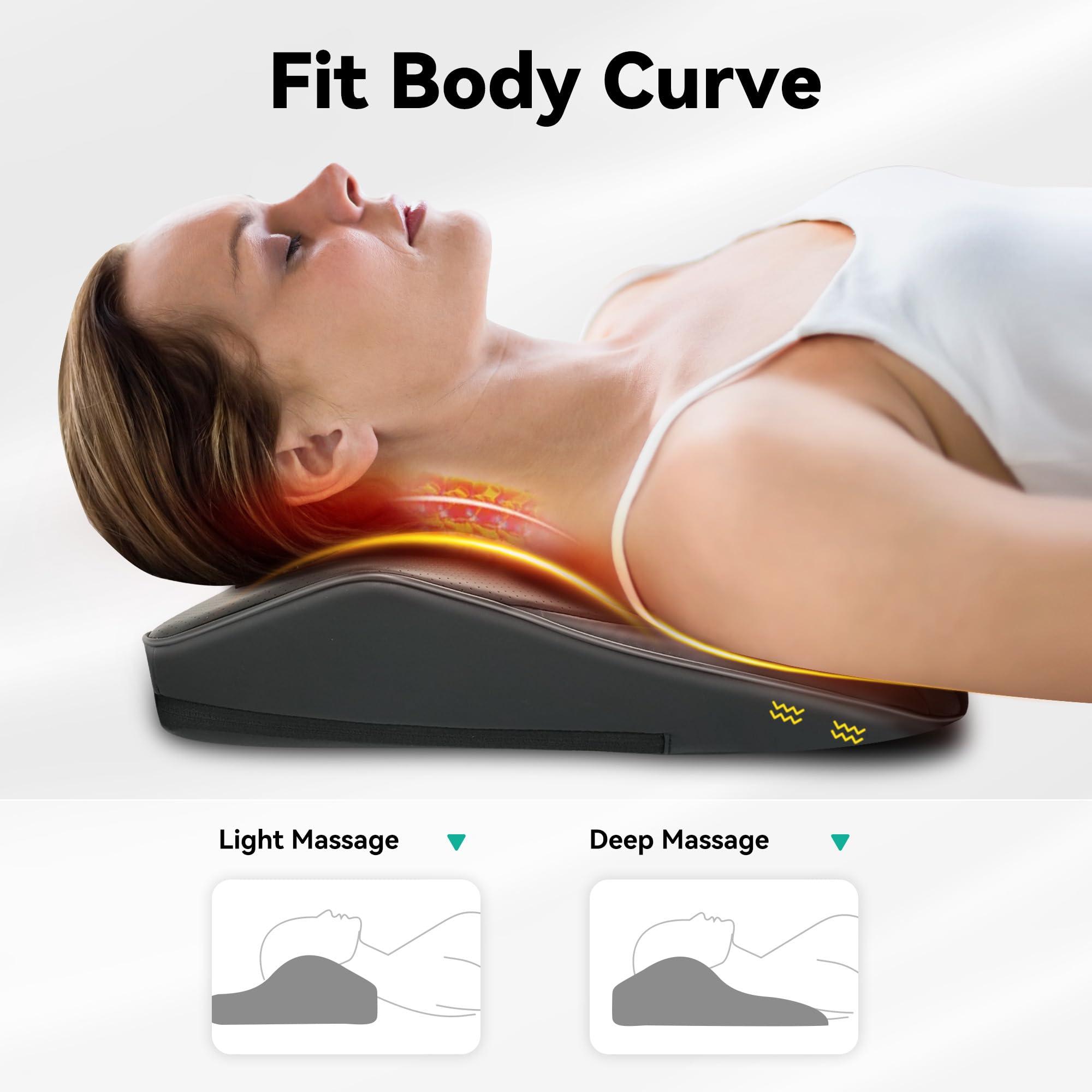 Snailax Snailax Back Massager for Back Pain Deep Tissue, Shiatsu Lower Back Neck Massager with Heat, Kneading Massage Pillow for Back Neck Shoulder, Valentine Gift(Black)