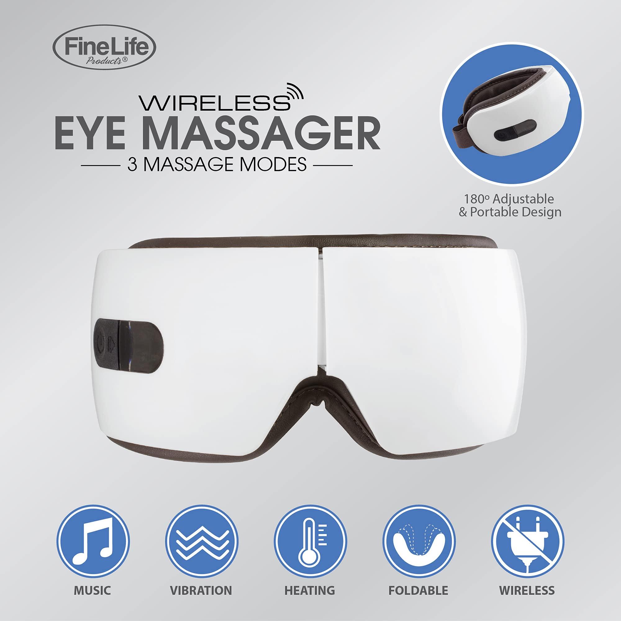 FineLife Eye Massager with Heat Vibration Therapy - Eye Massager with Smart Bluetooth Connection- Ocular and Migraine Relief - Relief Stress and Improve Relaxation - Relief Headache with Eye Tension Massage