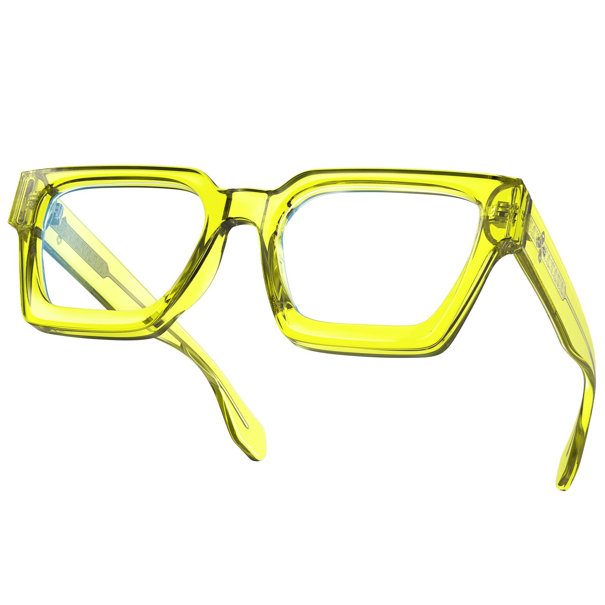 VISOONE VISOONE Enhanced Version Rectangle Chic Preppy Look Blue Light Blocking Glasses for Women Men RIVER-LIGHTER