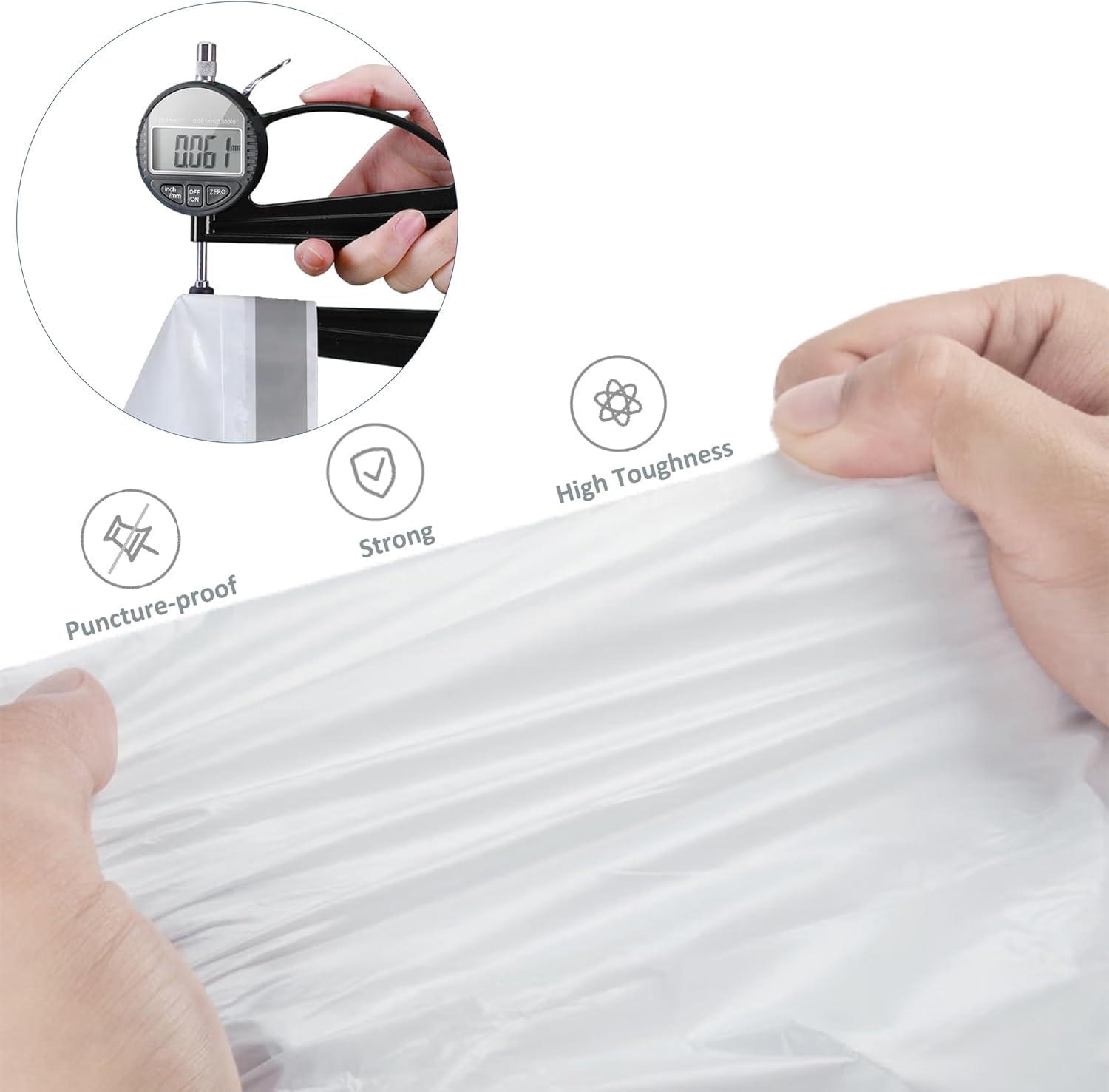 Joylake 5 Gallon Heavy Duty Trash Bags 1.2 Mil THICK Reinforced Drawstring | Pre-Separated Liners for Kitchen, Bedroom, Bathroom Office for 5 Gallon Bucket & Mesh Trash Can | Tear & Leak Resistant 100 Count