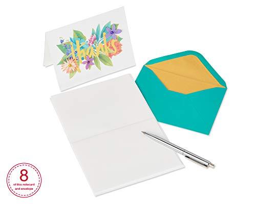 Papyrus Papyrus Thank You Cards with Envelopes, Botanical Floral (8-Count)