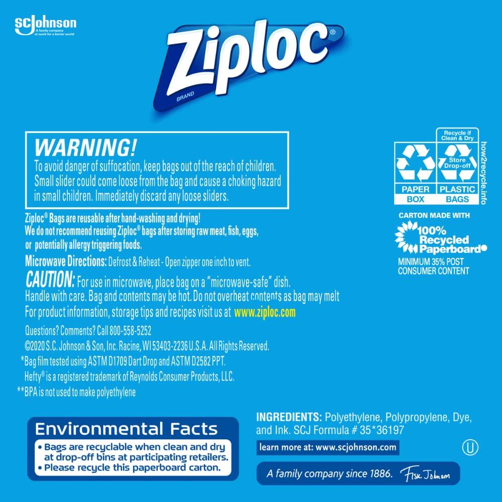 Ziploc Ziploc Slider Freezer Bags - 1 gallons (10 Count (Pack of 2))