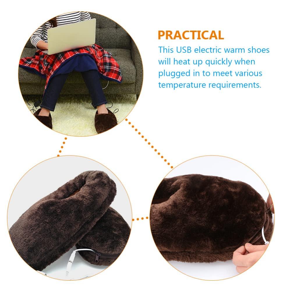 BESPORTBLE BESPORTBLE 1 Pair Heated Shoes Plush Heating Shoes Heated Plush Shoes USB Heating Shoes Heated Boot Winter Slipper feet Machine Heating Slipper Comfortable Heater