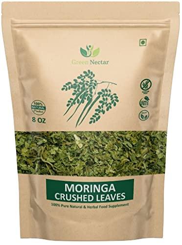 NineLife Basics Moringa Tea Cut Leaves 8 Ounces(0.5 lb), Rich Source of Antioxidants - Green Nectar (2 Pack - 16 Ounces)