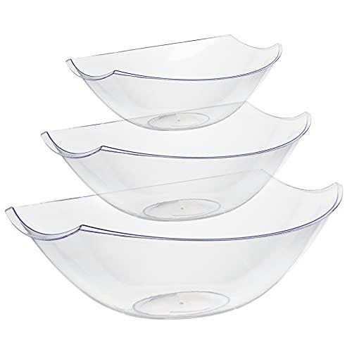 Exquisite Exquisite Pack Of 8 Disposable Plastic Serving Bowls Plastic For Parties Oval | 112 Oz Clear Plastic Bowls For Parties I Disposable Serving Bowls For Salad Bar Buffet | Serving Bowl For Candy & Chips