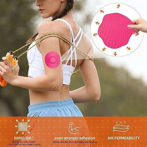 Jinyu-Sega Adhesive Patches for Dexcom G7 Waterproof & High Viscosity -20 Pack, Sweatproof Materials, Dexcom G7 Overpatches, Suitable for Sports (G7, Hot Pink)
