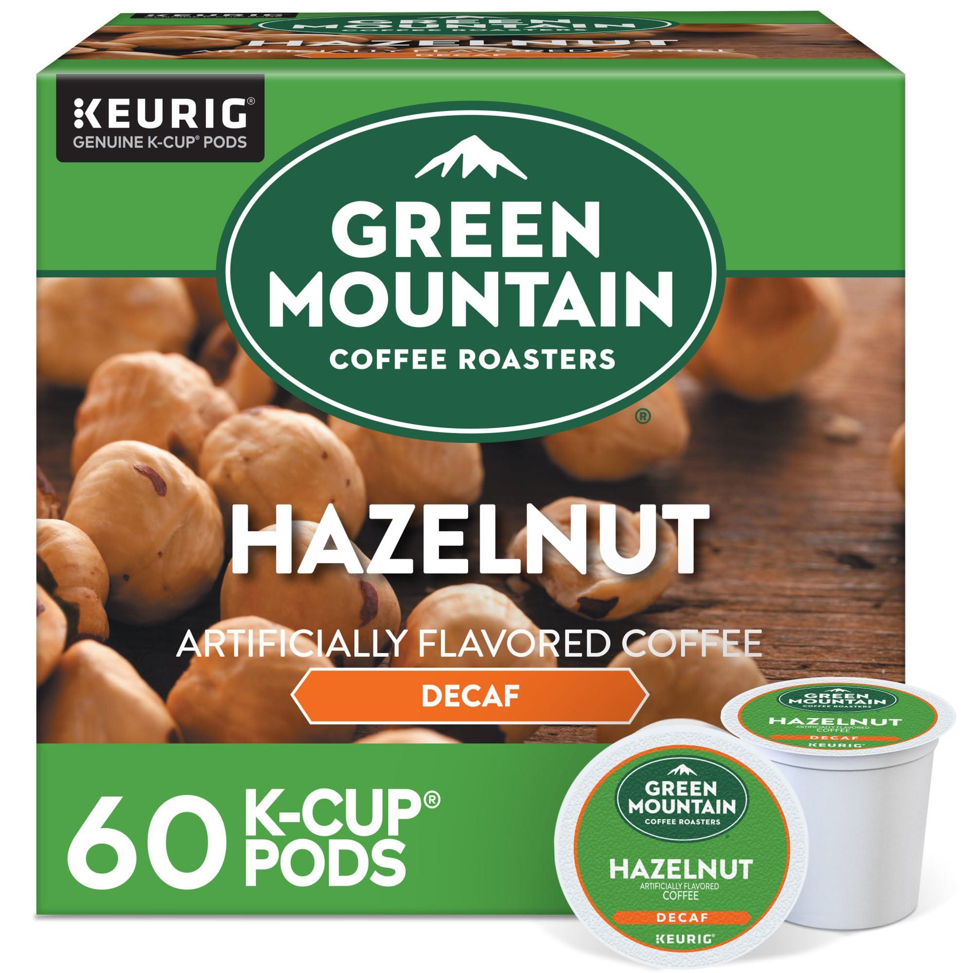 Green Mountain Coffee Roasters Green Mountain Coffee Roasters Hazelnut Decaf Keurig Single-Serve K-Cup pods, Light Roast Coffee, 60 Count (6 Packs of 10)
