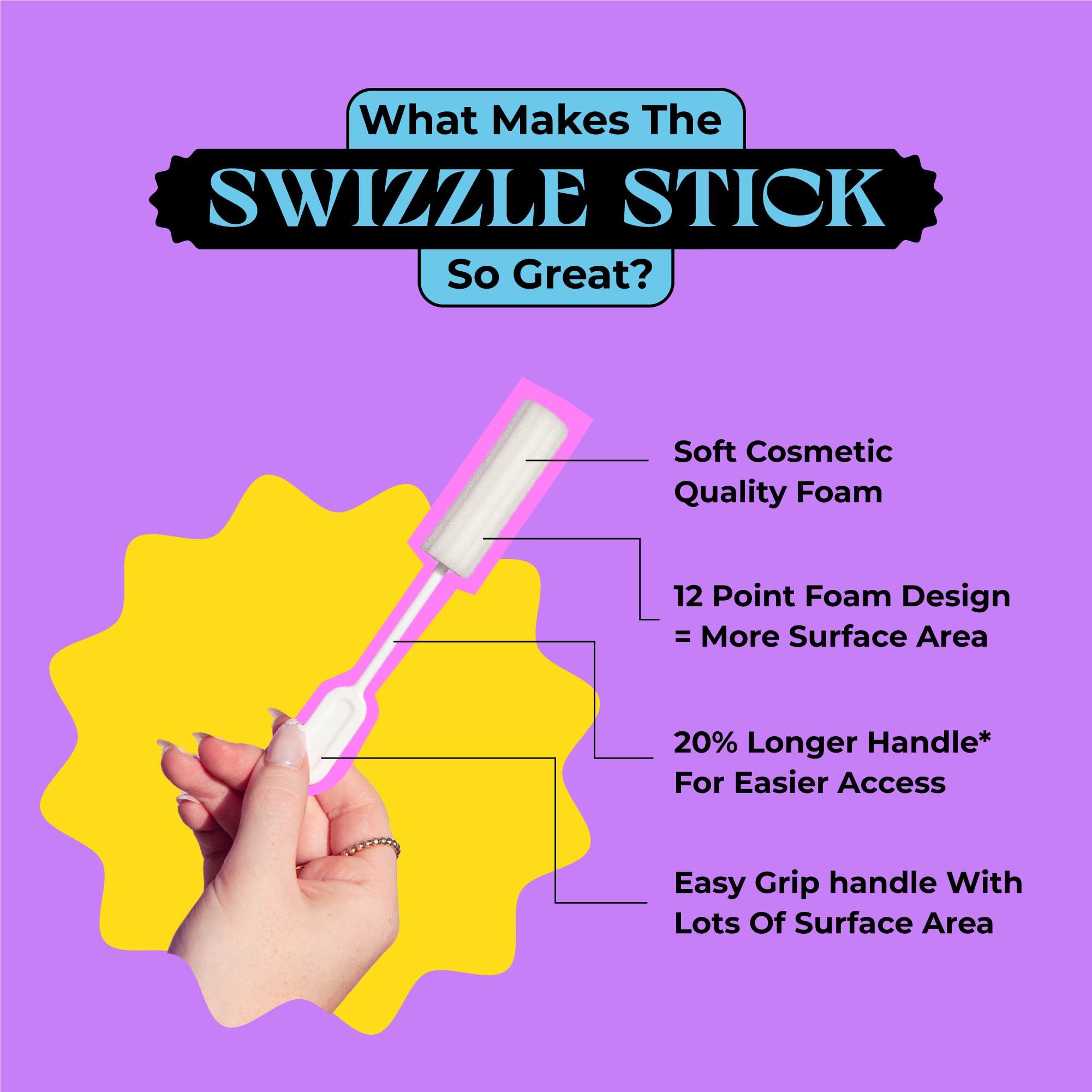 Berkland [25 Pack] Swizzle Stick Absorbing Sponge for Women - Ultra-Absorbent Post-Romance Cleanup Sponge to Stop The Drip - Long Handle, Easy Grip, Individually Packaged