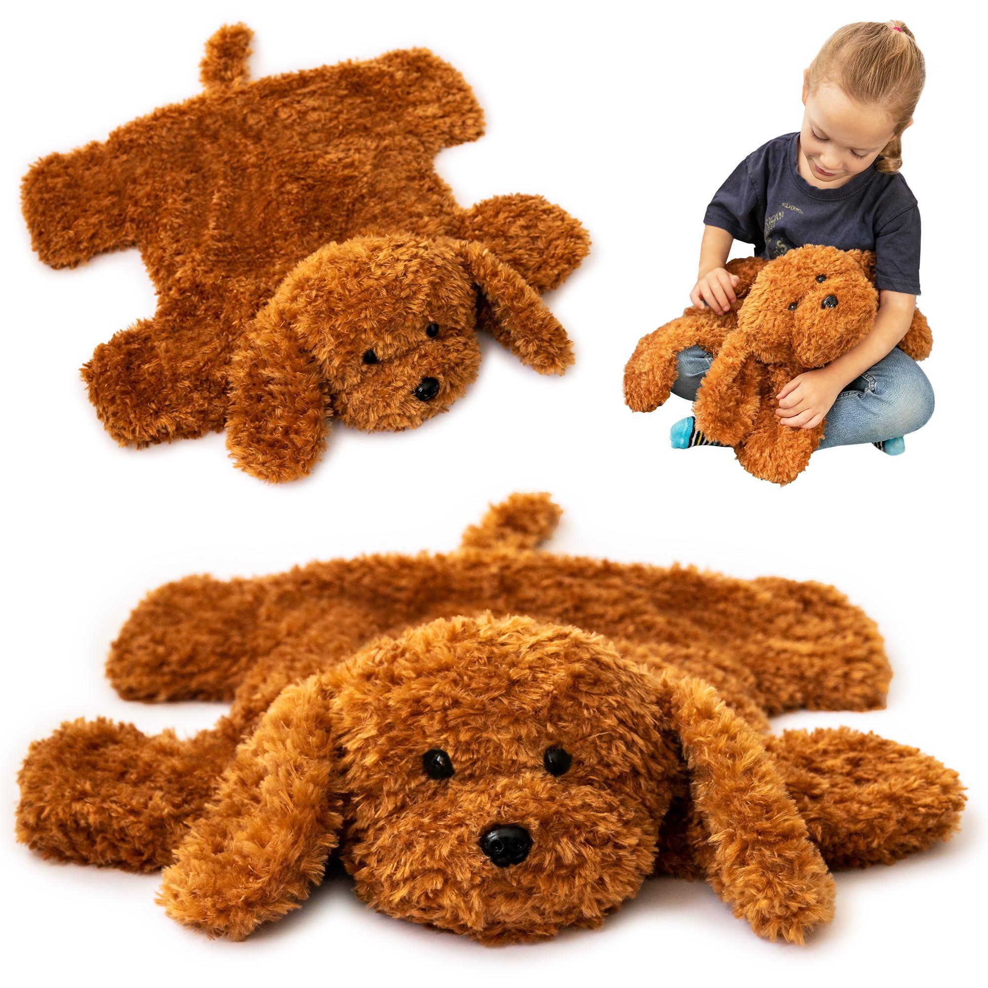 ODOXIA ODOXIA Weighted Lap Pad for Kids | Calming & Comforting | Weighted Lap Animal | Dog Buddy | Sensory Weighted Animals | Weighted Lap Blanket for Sensory Disorder | Carrying Bag Included | 5 Lbs