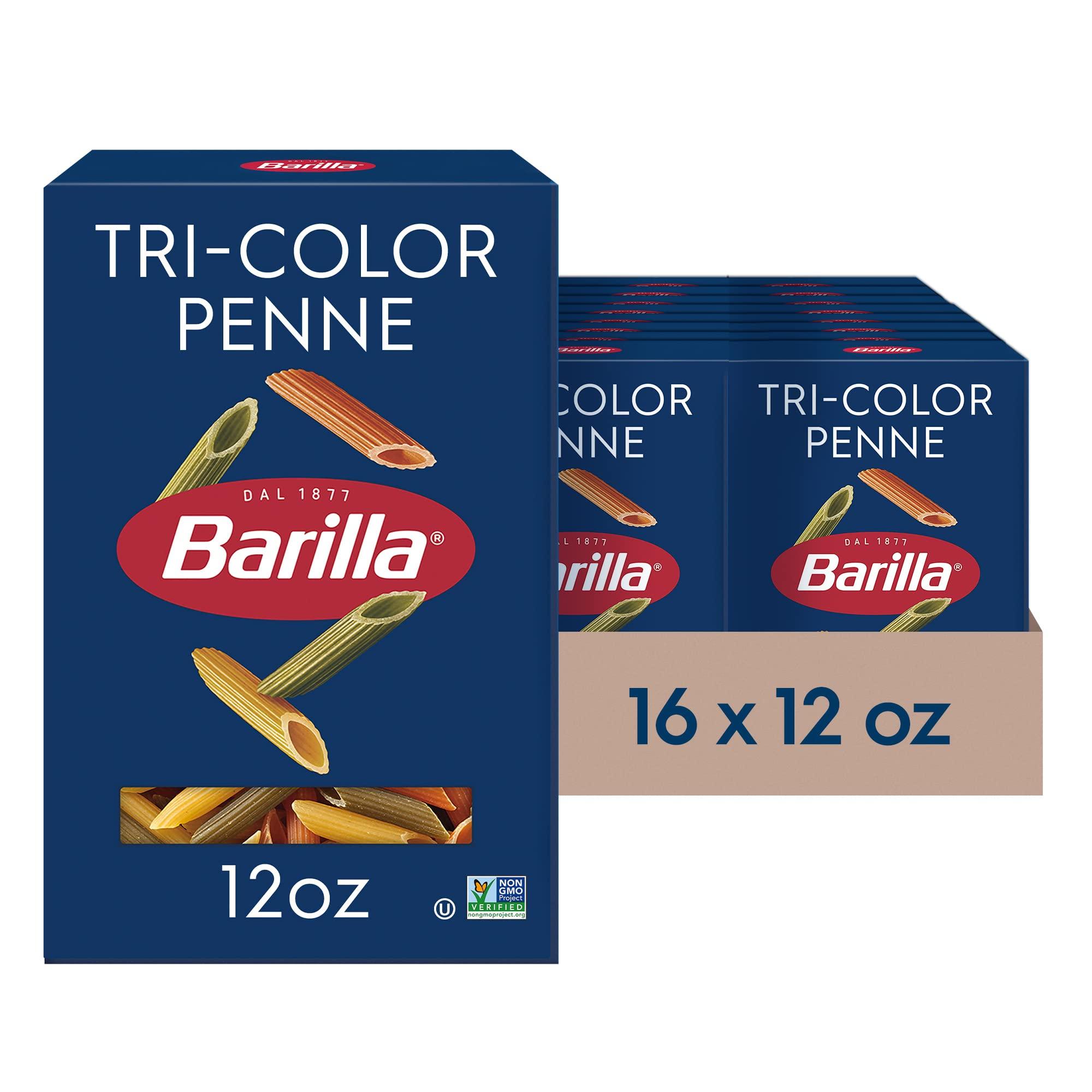 Barilla Barilla Tri-Color Penne Pasta, 12 oz. Box (Pack of 16) - Non-GMO Pasta Made with Durum Wheat Semolina - Kosher Certified Pasta