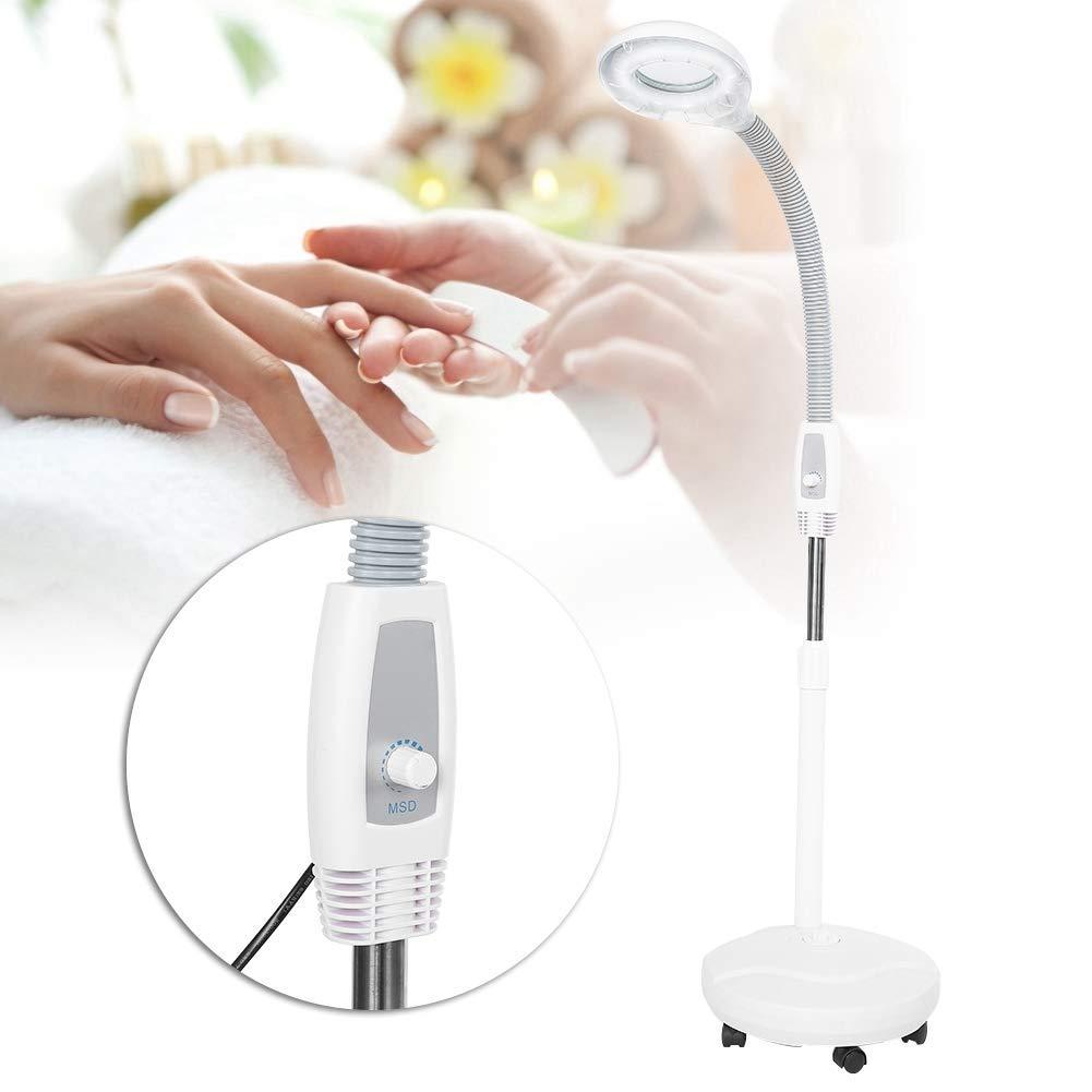 Qkiss Magnifier Floor Stand Lamp, LED Magnifying Lens, LED Magnifying Lamp, 3X Magnifying LED Light,Adjustable Height Stand for Beauty Makeup Detailed Care & Illumination(US)