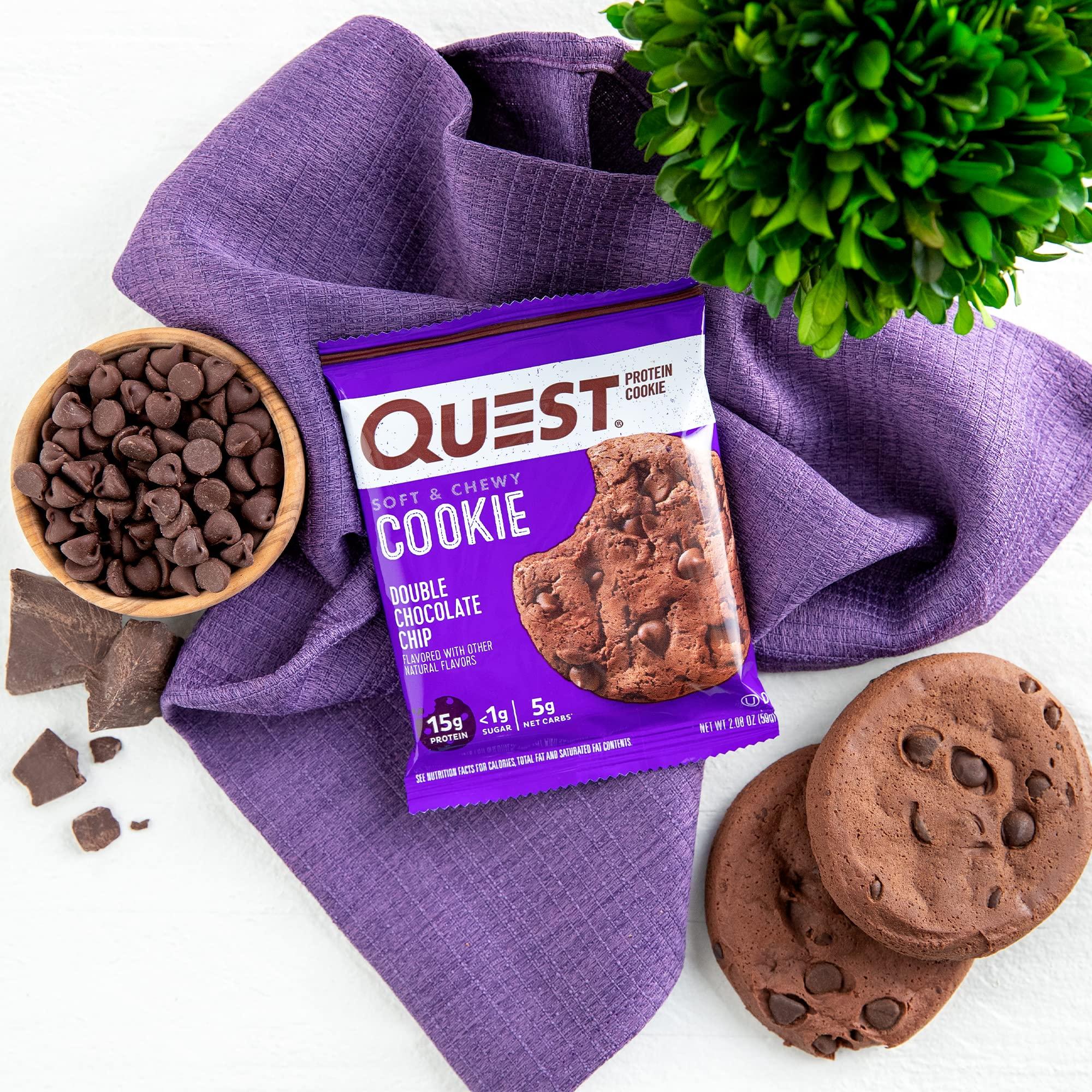 Quest Nutrition Quest Nutrition Chocolate Chip & Double Chocolate Chip Cookie Bundle, High Protein, Low Carb, 24 Count (2 Packs each with 12 Count)
