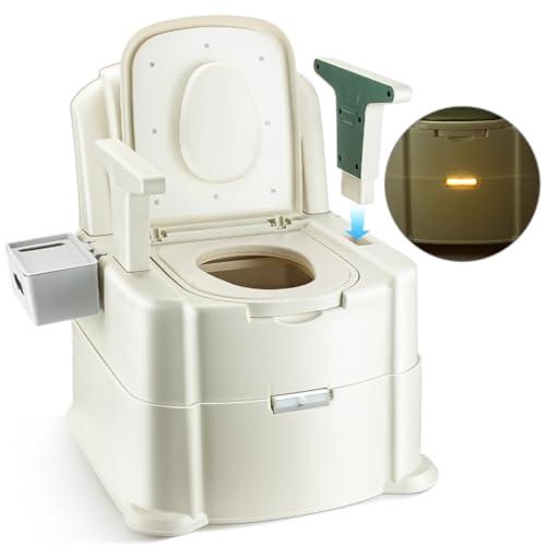 Hybodies Hybodies Bedside Commode, Portable Toilet for Adults, Commode Chair for Toilet with Arms, Height Adjustable, 2 Toilets and Induction Night Light, Potty Chair for Elderly and Disabled