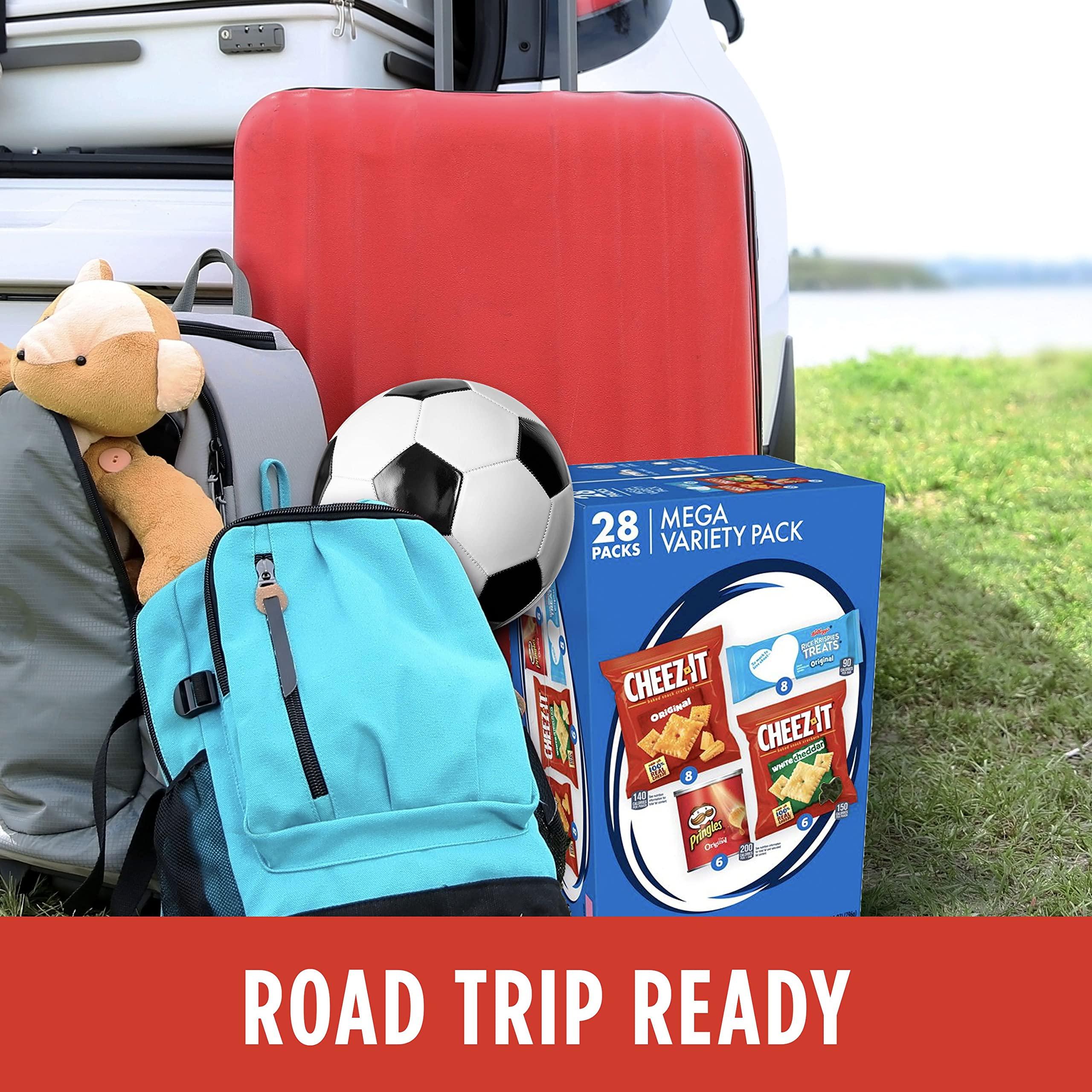 Cheez-It Kellogg's Mega Variety Pack, Lunch Snacks, Office and Kids Snacks, Variety Pack, 28.1oz Box (28 Packs)