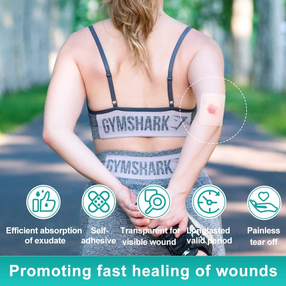 Dimora Dimora Transparent Film Wound Dressing 6x8 inch 20 Packs + Dimora Hydrocolloid Wound Dressing, 10 Pack Ultra Thin 4\" x 4\"