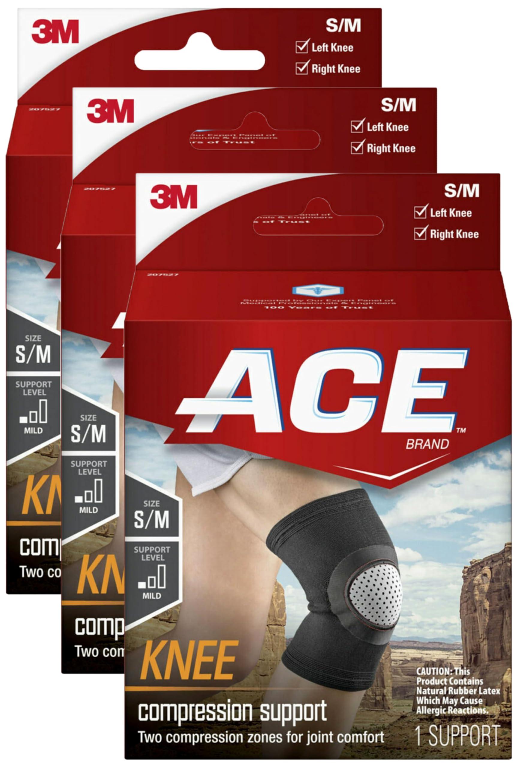 ACE ACE Compression Knee Support Neoprene, Small/Medium (Pack of 3)