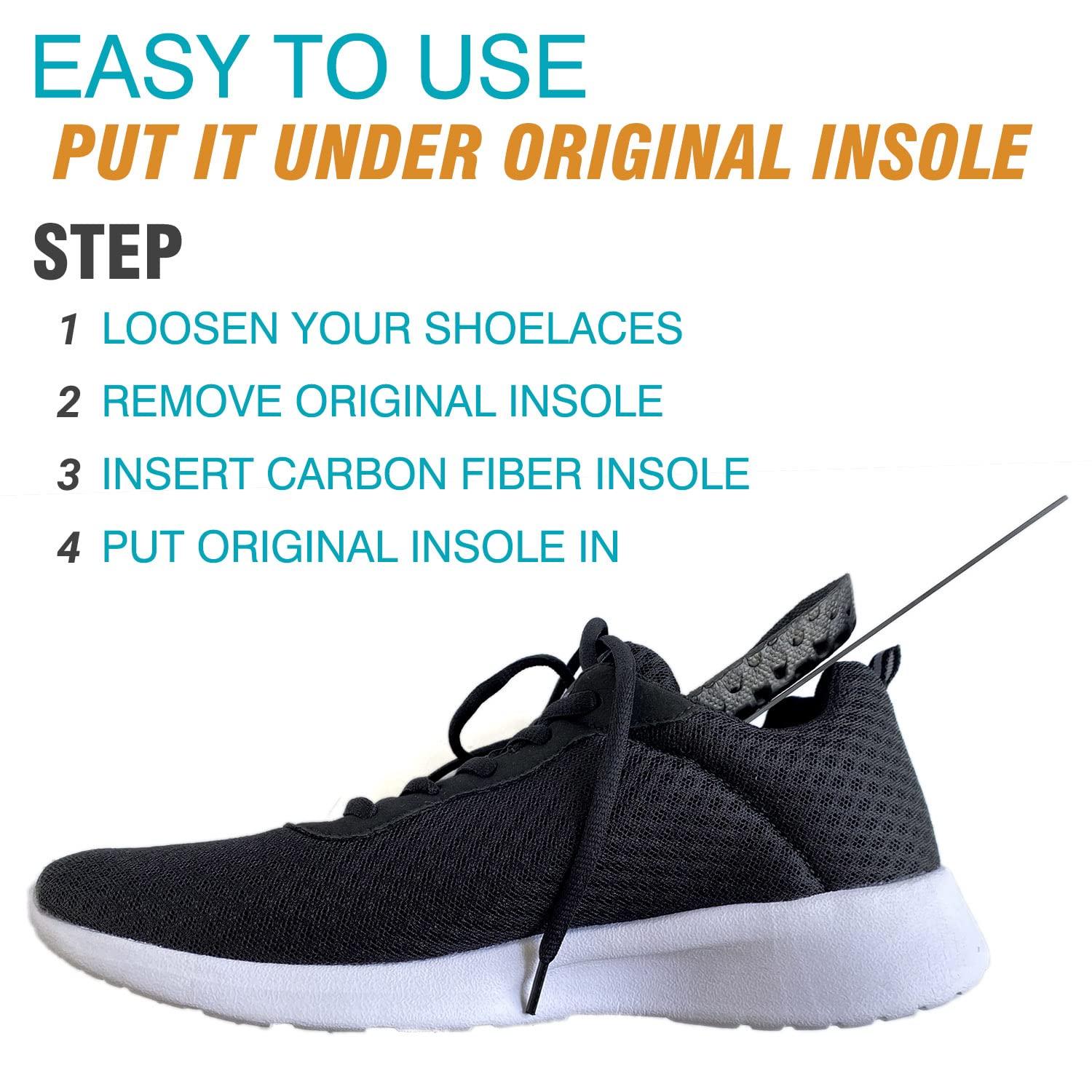 Leeuoe Morton\'s Extension Orthotic,Carbon Fiber Insole,Rigid Foot Support Insert for Morton\'s Toe,Turf Toe,Hallux Rigidus,Arthritis,1 Piece 23.5cm Length(Men Size 7/Women 8)