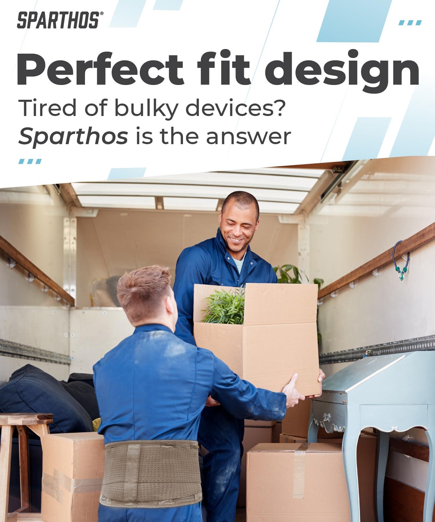 Sparthos Sparthos Back Brace for Lower Back Pain - Immediate Relief from Sciatica, Herniated Disc, Scoliosis - Breathable Design With Lumbar Support Pad - For Home & Lifting At Work, For Men & Women - (Beige-M)