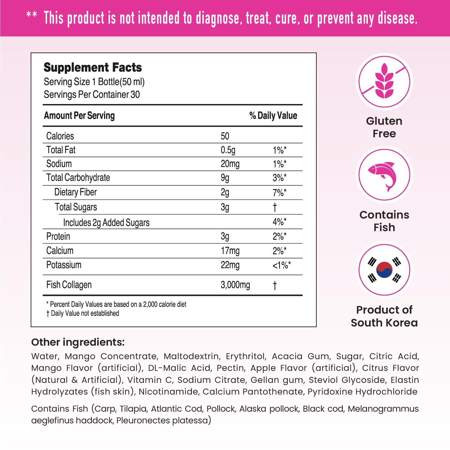 CJwellcare CJWellcare Innerb Glowshot Collagen (50.7 fl oz, 30 Servings) - Collagen Peptides, Low-Molecular Fish Collagen Shots, Hair, Skin & Nail Supplement, Liquid Marine Collagen 3,000mg