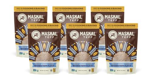 Maskal Teff Maskal Teff Organic Brown Teff Flour, 14 Ounce (6 pack)