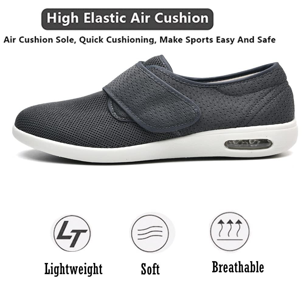 GSFY GSFY Women\'s Diabetic Shoes Wide Width Edema Shoes Breathable Memory Foam Lightweight Walking Sneakers for Elderly Swollen Feet Grey