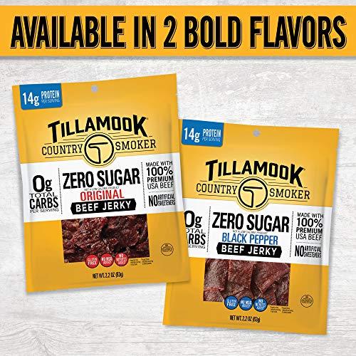 TILLAMOOK COUNTRY SMOKER Tillamook Country Smoker Zero Sugar Keto Friendly Beef Jerky, Black Pepper, 2.2 Ounce
