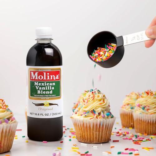 Molina Molina Mexican Natural Vanilla Blend with Pure Vanilla Extract, 33.86 Fl Oz. (2 Pack of 16.9oz Bottles)