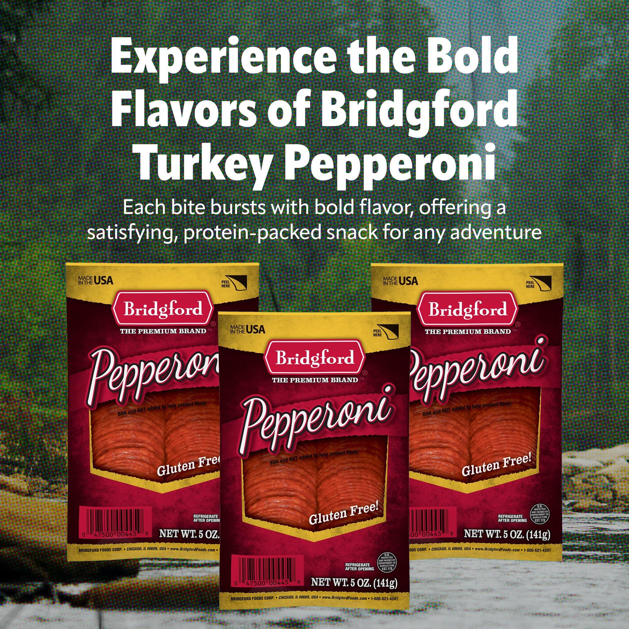 Bridgford Bridgford Sliced Pepperoni 5 oz Pack of 2 - Gluten-Free Pepperoni Slices for Pizza and Sandwiches - Zero Carb Sliced Pepperoni for Keto Diets - Ready-to-Eat Pepperoni Slices for On-the-Go Snacking