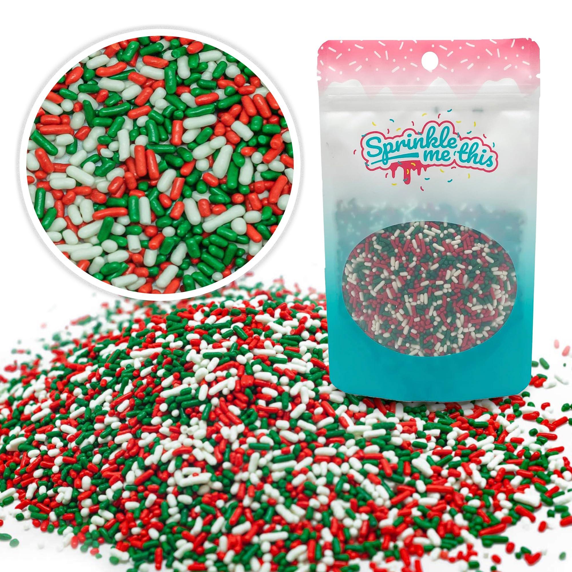 Sprinkle Me This Christmas Sprinkles - Holiday Sprinkles For Baking And Decorating - A Variety Of Bulk Sprinkles Sure To Fit Every Baking Need For The Holidays - 4 Ounce Variety (Christmas Jimmies)