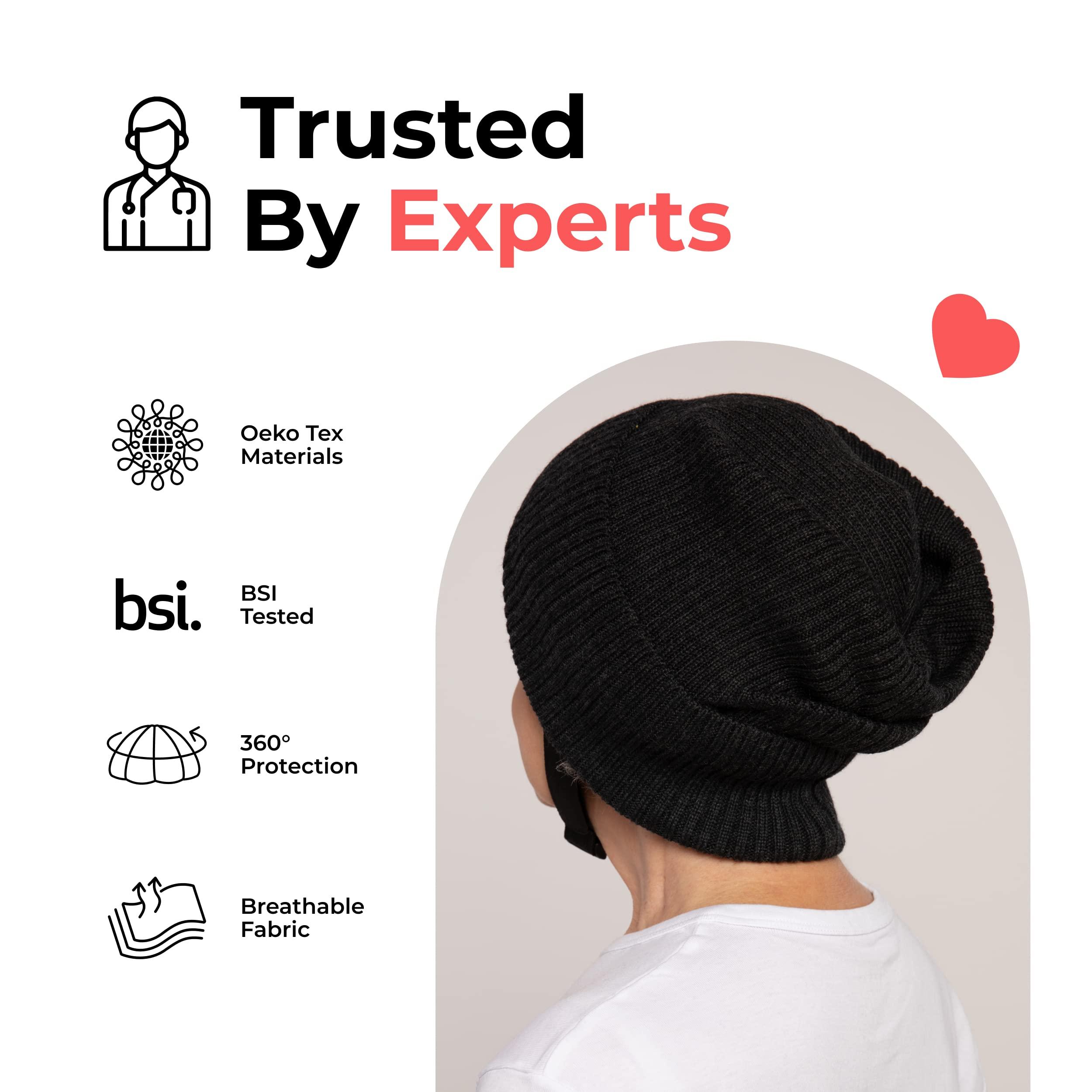 Ribcap Ribcap Lenny Medical Grade Protective Helmet | Anthracite | Large (Head Circumference 23-24") | Soft Helmet for Epilepsy | Protective Helmet for Seizures | Fashionable and No Stigma