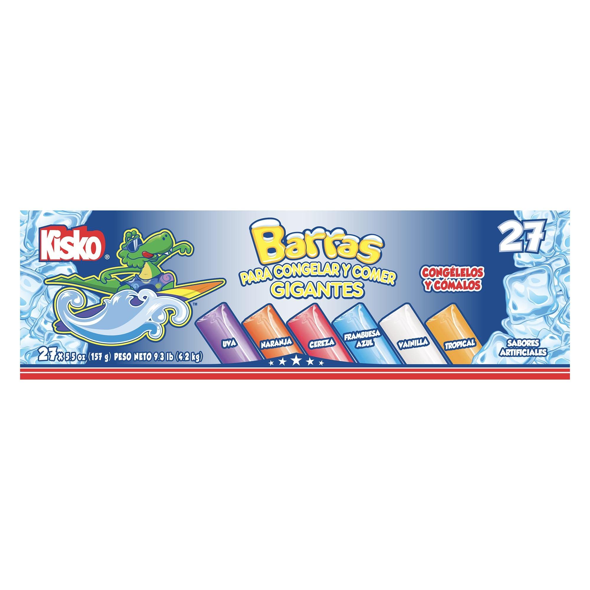Kisko Kisko Freezies Ice Pops, Bulk Variety Giant Freezies, 27 Pieces